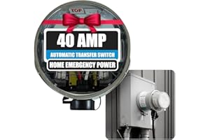 HUTCH MOUNTAIN GenerLink Automatic Transfer Switch for Home Generator w/Surge Protection - Meter Mounted Transfer Switch for Portable Generators - Outdoor & Home - Fast and Easy Installation - 40AMP