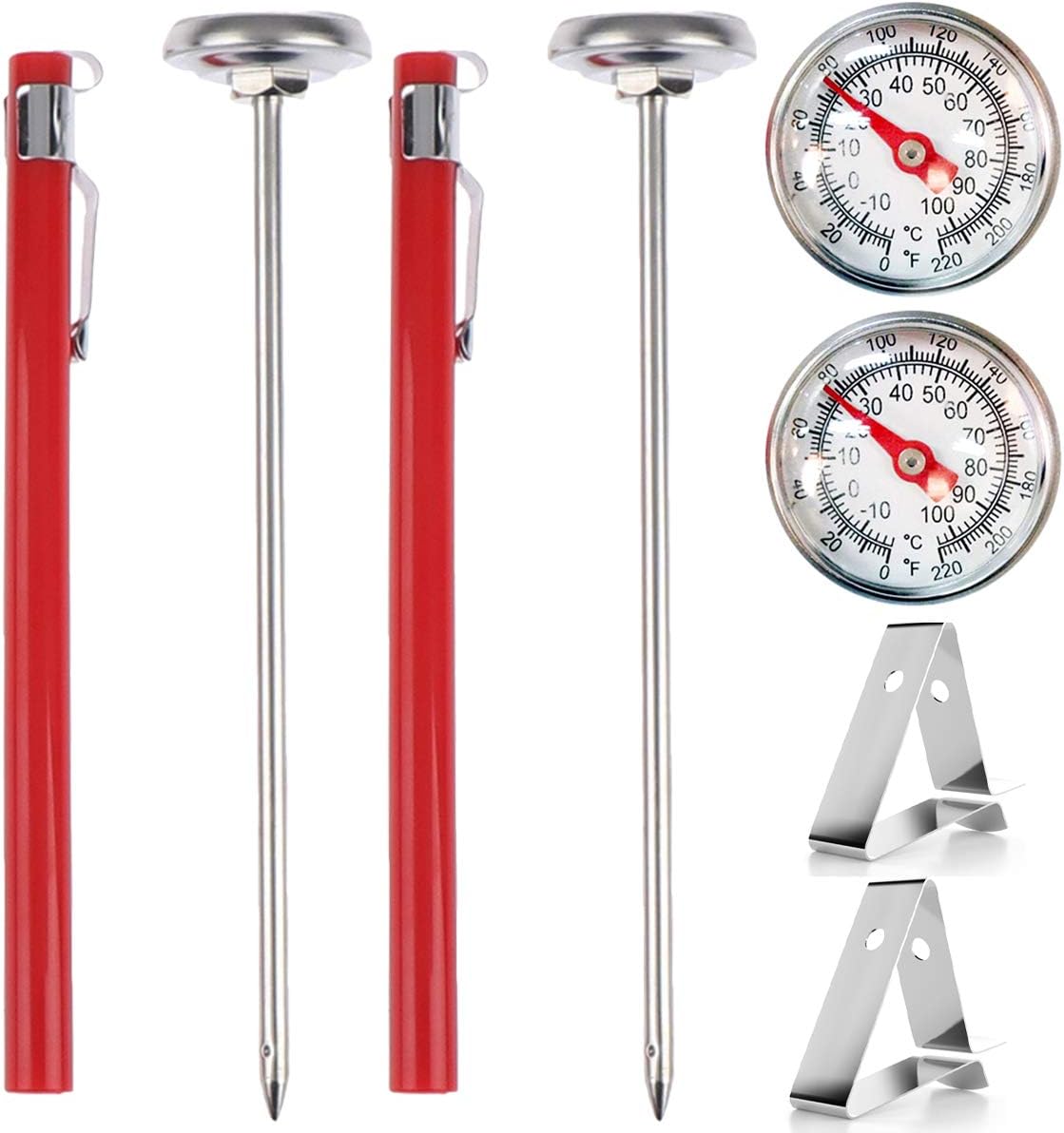 Buytra 2 Pack Stainless Steel Instant Read Pocket Thermometer 1