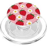 Fire Fit Designs Cute Strawberry PopSockets for Girls - Cute PopSocket with MagSafe Compatibility and Swappable Top for Phones & Tablets