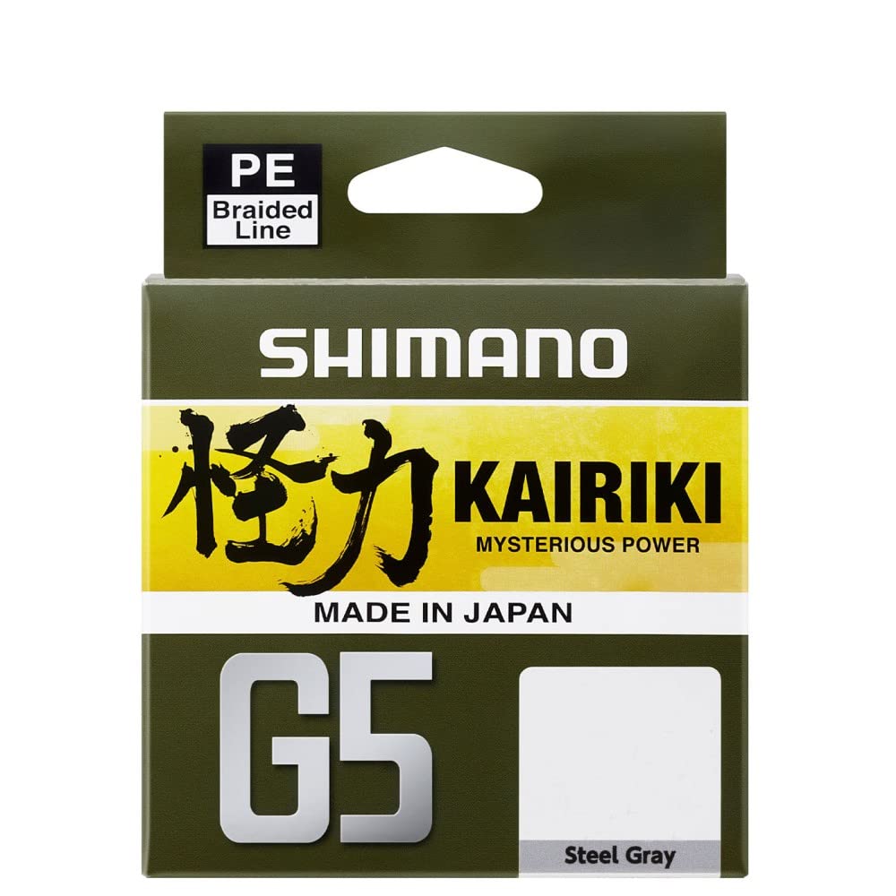 SHIMANO Kairiki G5 Steel Gray 5-Strand Braid 150 m – Diameter 0.18 mm – R.8 kg – LDM51UE180150S