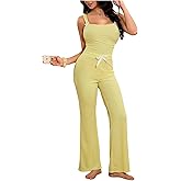 SHENHE Women's Pajamas Set Bow Tank Top and Pants Pjs 2 Piece Sleepwear Lounge Set