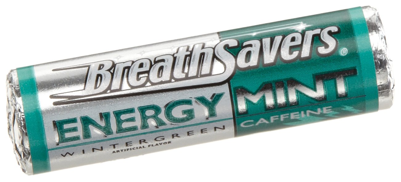 Breath Savers Caffeine Energy Mints, Wintergreen, 12Count