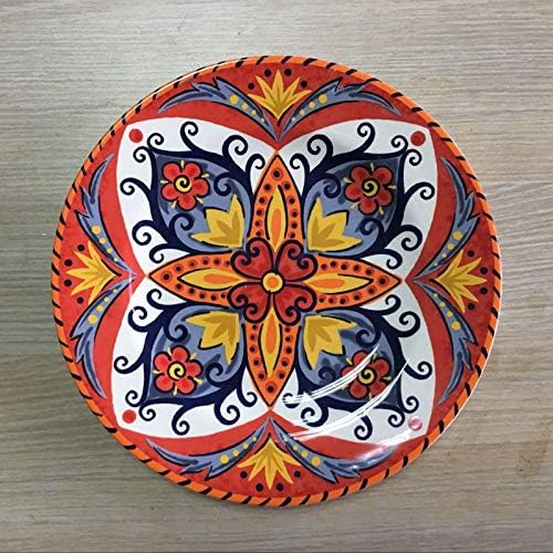 Plates, Ceramic Tableware, Steak Plates,瑕疵Hand-Painted Decals to Deal with Ethnic Exotic Dishes Bohemian Style Large Plate Small Plate Dinner Plate Home Dishes, Q Models 瑕疵