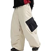 GSOU SNOW Womens Mens Baggy Snow Pants Cargo Snowboard Pants Ski Super Loose Sport Outdoor Insulation Waterproof
