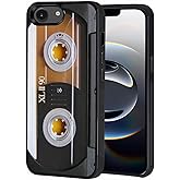 BWOOLL Designed for iPhone 16e Case, Slim Anti-Scratch Shockproof Rubber Phone Protective Cover for Apple iPhone 16e 2025 (6.1 inch), Vintage 80s Music Cassette