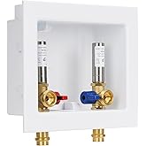 SECKWHALE Press Washing Machine Outlet Box with Stainless Steel Water Hammer Arrestor, Center Drain, 1/2 Inch Press (Copper P