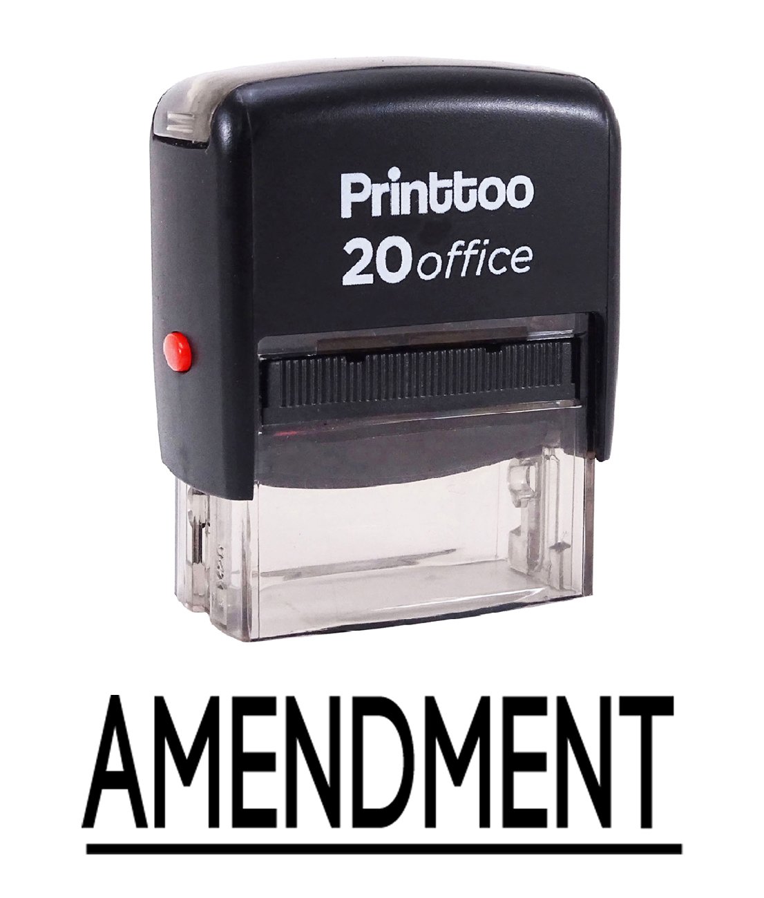 Printtoo Self Inking Amendment Rubber Stamp Office Stationary Custom Stamp - Black