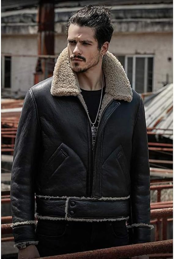 Amazon メンズ B 3フライトジャケット プレミアムムートン羊毛革 ムートン ジャケット メンズ コート ジャケット 通販