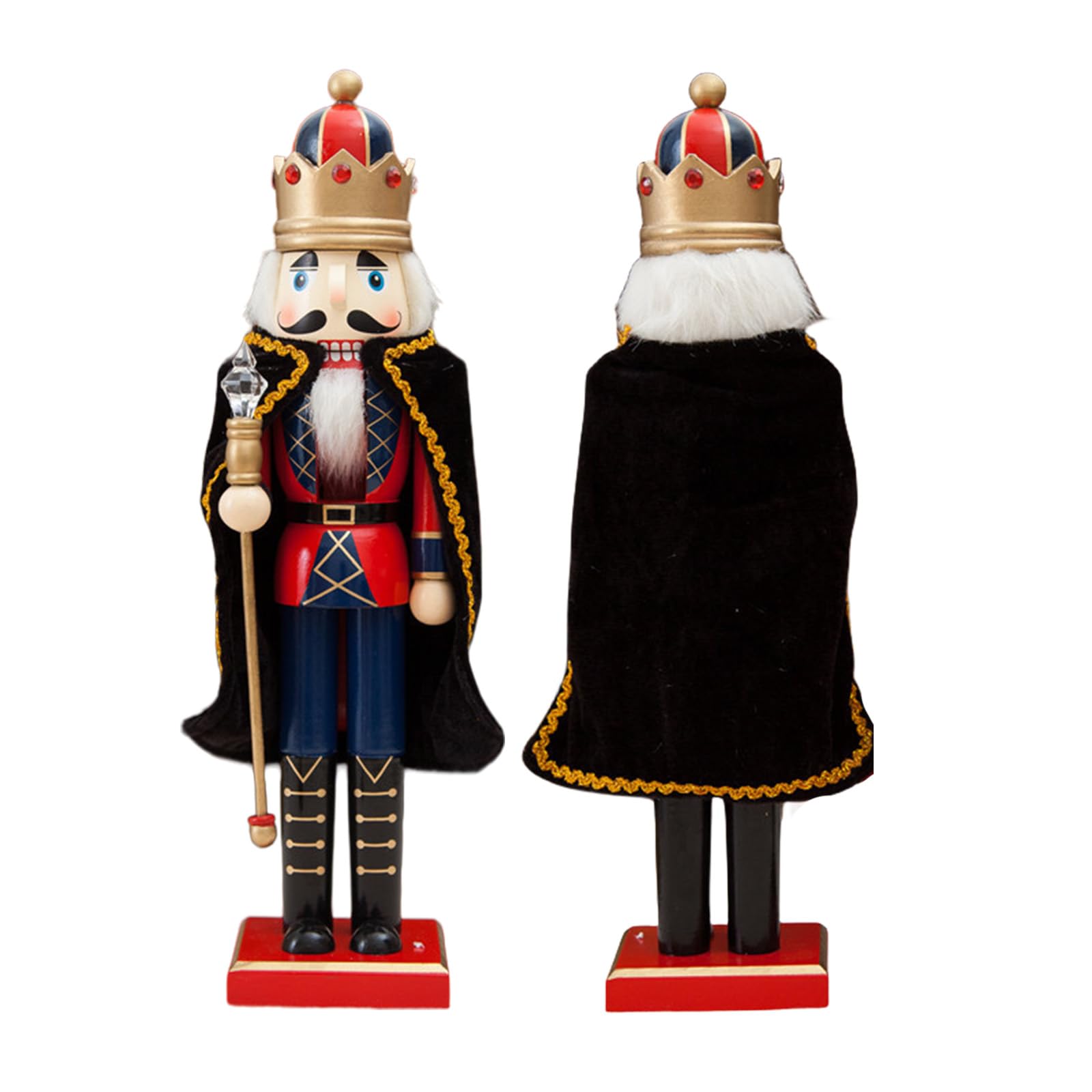 ATBEAMEN Wooden Christmas Nutcracker Soldiers,Large Christmas Nutcracker Soldier Ornament 38CM,Traditional Nutcracker Soldier Puppet Nutcracker Toy Gift for Kids Classic Xmas King Decor