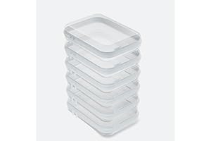 COIIJOII 6PCS Clear Hard Shell Zipper Case,Portable Cosmetic Bag with Zipper,Kid's Toy Storage Organizer Bins,Hard Plastic Case,Clear Bags for Organizing