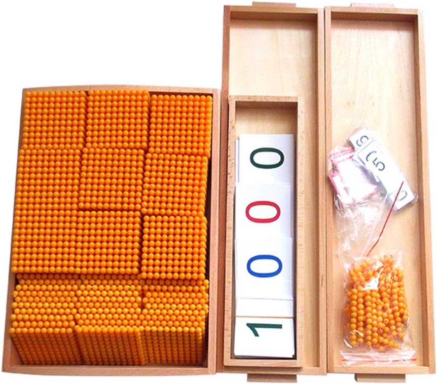 Wumudidi Wooden Decimal Base Bank Game Set Maths Training, Montessori Early Childhood Education Toys