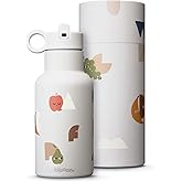 Blooom Insulated Stainless Steel Kids Water Bottle With Straw Lid | Durable, Leakproof, Cupholder Friendly | Kids Tumbler for School, Travel and Outdoors | Modern Design (Alphabet, 12 oz)