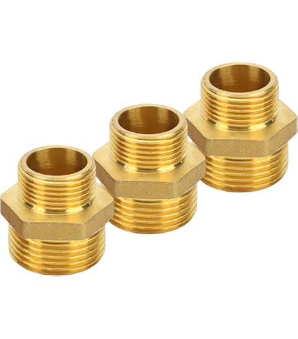 Gadoutcover 2-Pack Brass Reducing Nipple – 3/4” NPT Male To 1/4” NPT Male, Solid Hex Adapter For Pipes, Air, Water, Oil (1200 PSI)