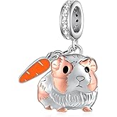Feijiesi Guinea Pig Charm 925 Sterling Silver Cute Guinea Pig Charms for Bracelets Jewelry Gifts for Women