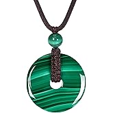 HASKARE Genuine Stone Pendant Gemstone Chakra Jewelry Healing Crystal Necklace Adjustable 0"-27"