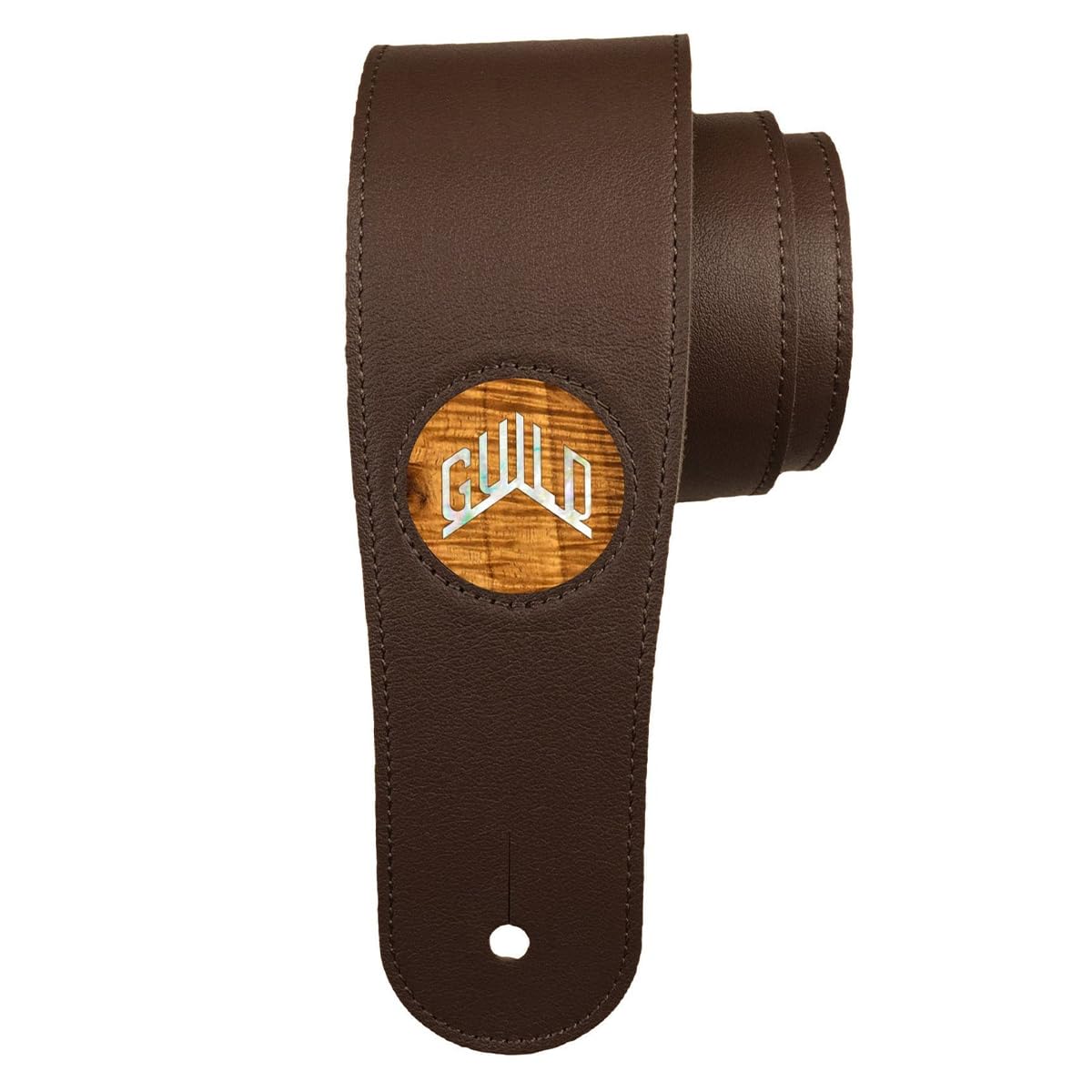 Guild 2.5" Dark Chocolate Strap - AAA Hawaiian Koa w/Guild Pearl Logo