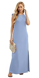 GRECERELLE Womens Summer Casual Round Neck Split