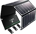 Solar Charger RAVPower 24W Solar Panel with Triple USB Ports Waterproof Foldable for Smartphones Tablets and Camping Travel