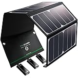 Solar Charger RAVPower 24W Solar Panel with Triple USB Ports Waterproof Foldable for Smartphones Tablets and Camping Travel