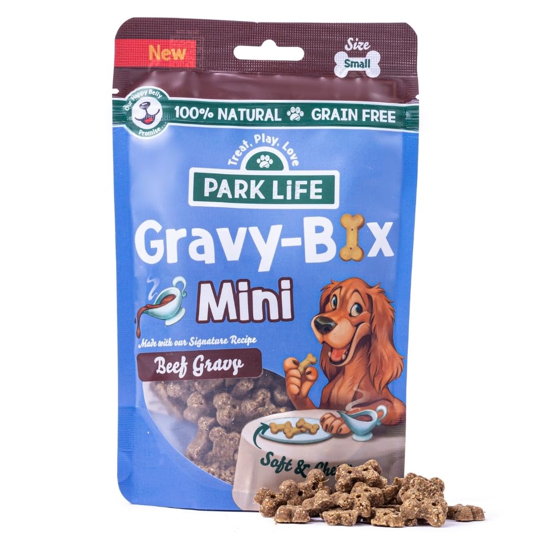 PARK LiFE - Mini Gravy Bix Dog Biscuits Orignal Beef Dog Treat, Training Snack, Great for Puppies, 8 x 100g