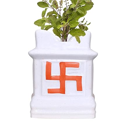 RAJ ROYAL Ceramic Garden Decorative Pots Without Plant - White, 17x17x23cm