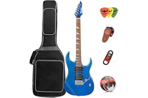 BENSSICA Electric guitar beginners beginners adult practice electric guitar advanced performance set professional grade-D170 (Blue)