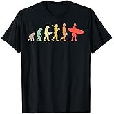 Retro Surfing Evolution Gift for Surfers T-Shirt Small