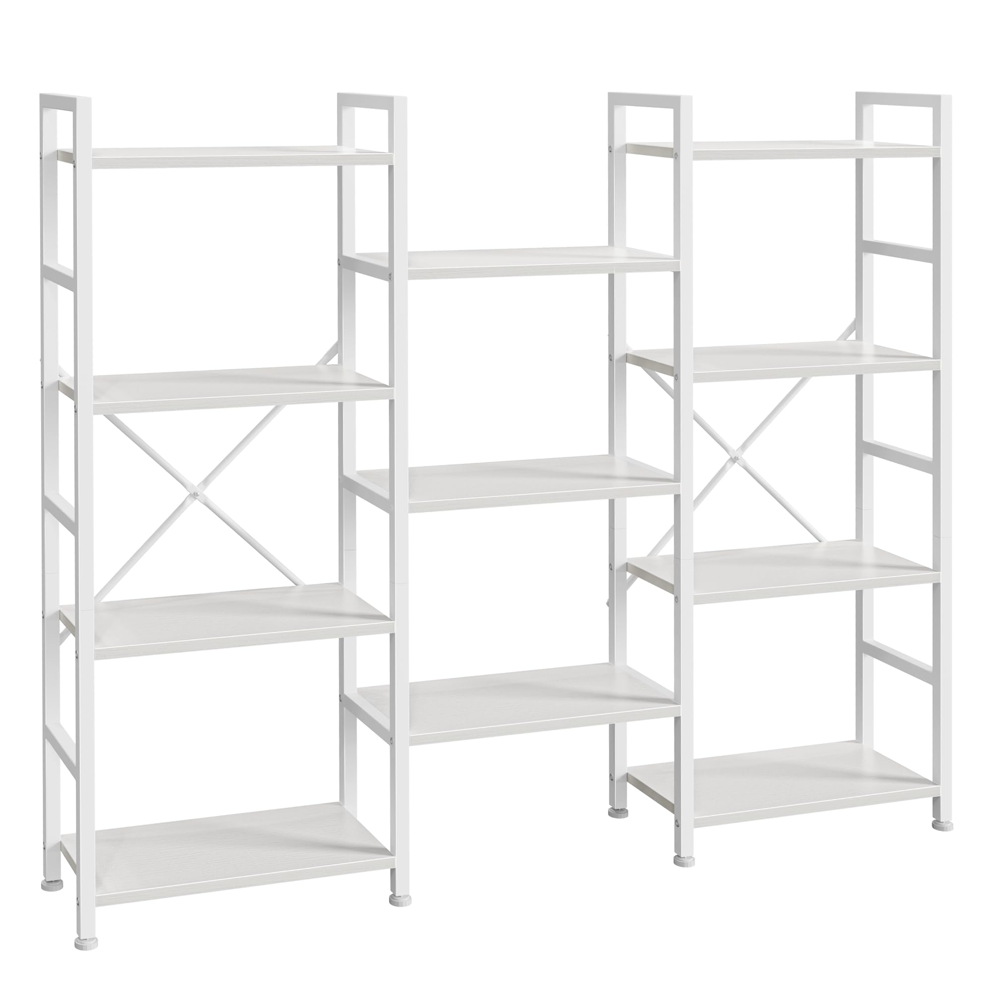 Photo 1 of ***PARTS ONLY**** SUPERJARE Triple Bookshelf, Bookcase with 11 Open Display Shelves, Wide Book Shelf Book Case for Home & Office, 4 Tier, White