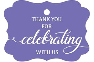 100 Pcs Custom Paper Tags Thank You for Celebrating Wedding Favor Gift Hang Tags