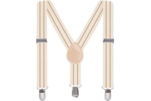 Bskifnn Stripe Suspenders for Kids - Adjustable Toddler Suspenders with Clips for Wedding Party