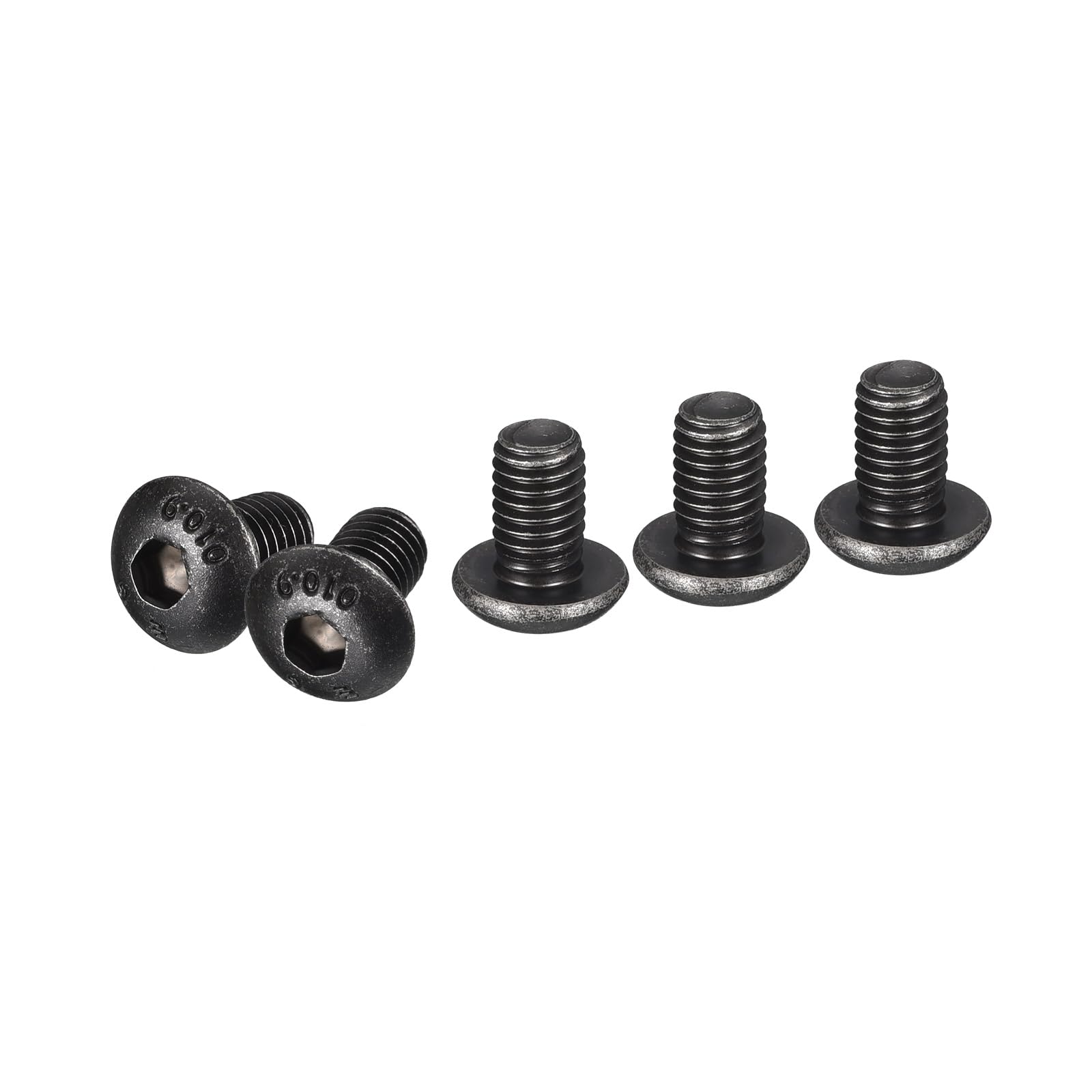 DTGN M5-0.8x8mm Button Head Socket Cap Screws - 50Pack - Good for Machine - Carbon Steel Black Oxide - Hex Drive Full Thread Fasteners