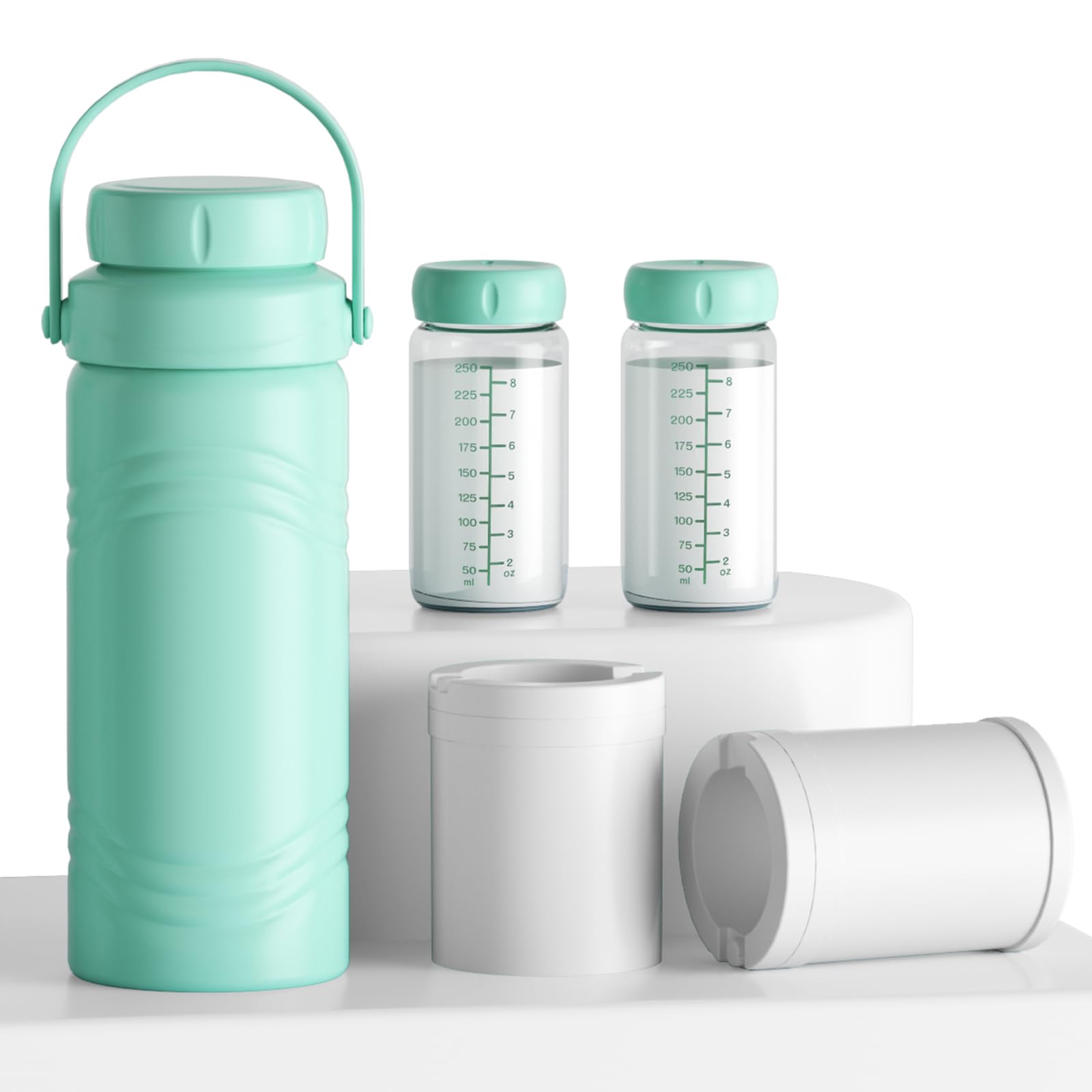 Photo 1 of Portable Breast Milk Cooler Bottle, Rapid-cooling Breast Milk, Cooling for 24H Compact Design Travel Breastmilk Cooler 17oz Breastmilk Storage Bottles with 2pcs Inner Bottles, Breastfeeding Essentials