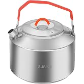 REDCAMP 1.6L Outdoor Camping Kettle, Lightweight Stainless Steel Water Pot with Carrying Bag, Compact Camp Tea Kettle Coffee Pot for Hiking Picnic Camping