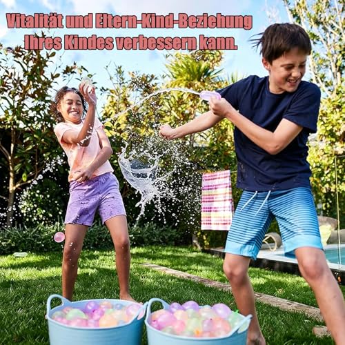 TKGEOUE 666 Water Balloons For Kids Easy Fill With Tap Adapters Bunch o Balloons 1s Rapid-Filling Self-Sealing 100+ In 60s For Water Toys For Kids Outdoor Water Games Beach Pool Party Fight (B)