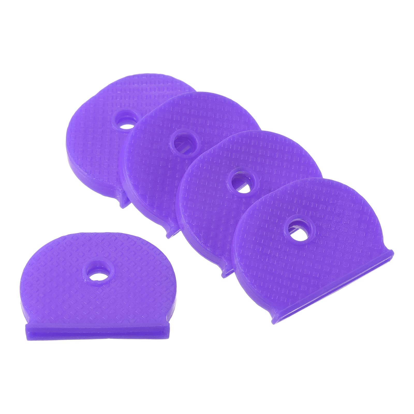 PATIKIL Key Caps Covers, 25 Pack Keys Identifiers Covers Coding Tags Marker Semicircle Silicone Sleeve for Office House Apartment, Purple