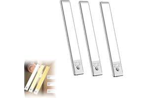 Mazulora Saker 9.5 Inch Rechargeable Motion Sensor Cabinet Light, 3 Color Modes Dimmable LED Closet Light with Magnetic Mount