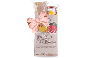 Artigiani dei Sapori Spaghetti Pasta Gift Set with Garlic, Oil & Chili Pepper Sauce, Authentic Italian Gourmet Gift, 15.5 oz