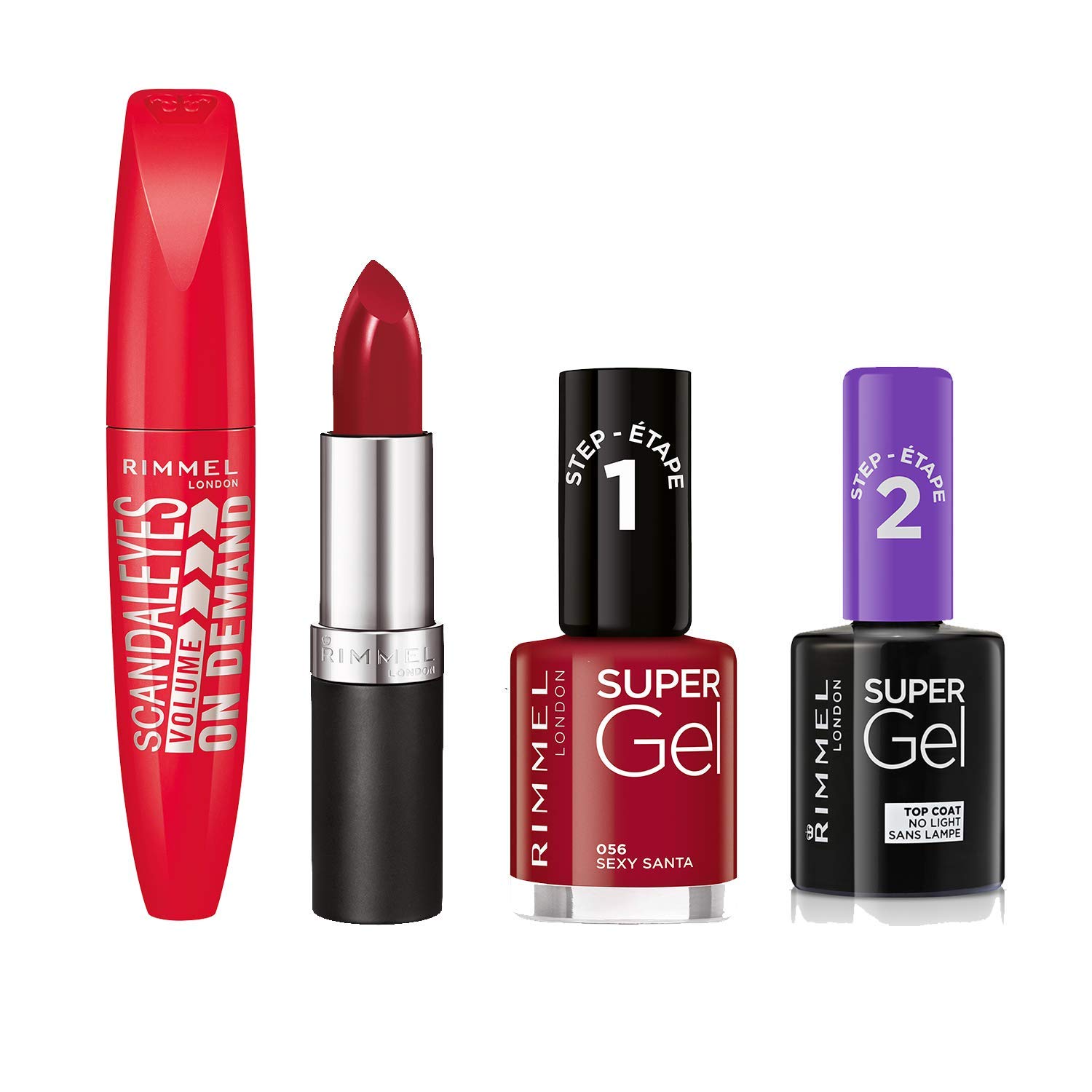 Rimmel Set: For the Bold Type, Red Make Up Bundle (pack of 4)