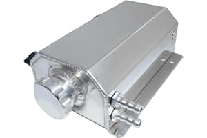 YIEXOVA Coolant Overflow Tank, Aluminum Coolant Radiator Tank, Reservoir Expansion Tank, Universal Coolant Reservoir (Silver, 2L)