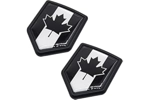 Pikioraz 2PCS Black Canada Maple Leaf Emblems, 3D Canada Flag Sticker, Car Emblem Decal for Car, Motorcycle, Bike, Window, Ph