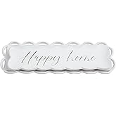 Mud Pie Long Nested Happy Trays, 13.5" x 4.25", WHITE