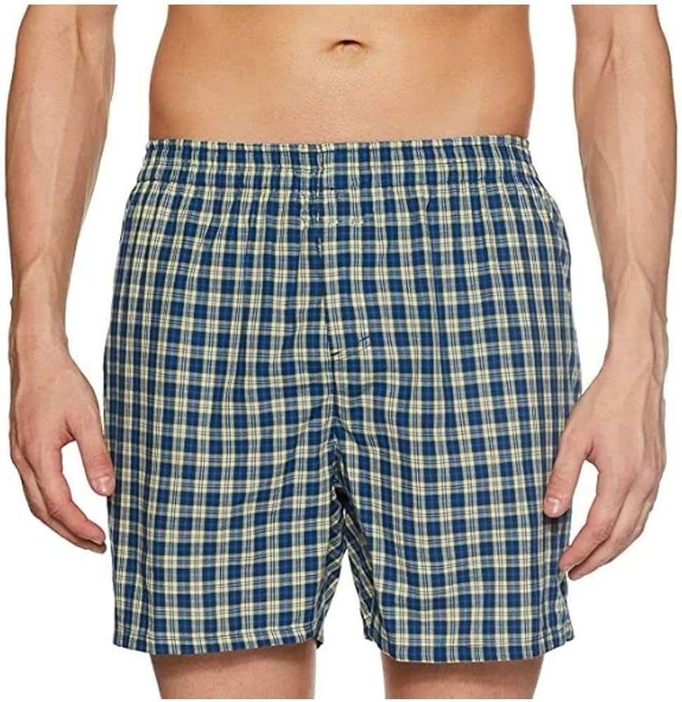 Buy JMP Men's Green & Black Checkered Boxer Shorts Beach Shorts, Loose
