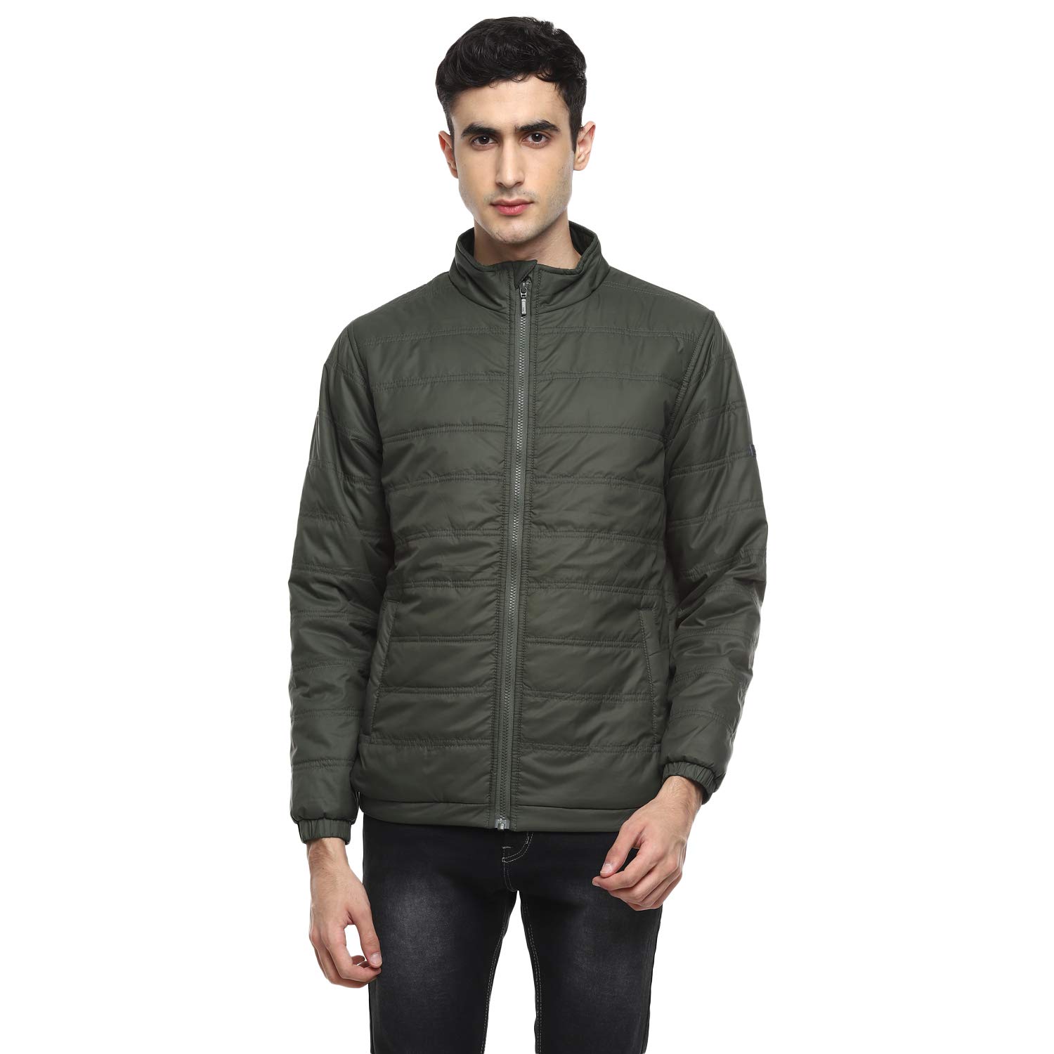 Red Chief Solid Regular Fit Jacket for Men's (Olive)_8310129124M