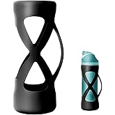 Silicone Water Bottle Boot for Owala 24 oz, Silicone Case with Handle, Anti-Slip Protective Sleeve Protector, Reduce Damage and Provide Comprehensive Protection for FreeSip(Black)