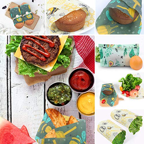 Bienenwachstücher wachstücher, 8er Set – Bio Wickeltücher aus Bienenwachs – 100% Natürlich & Umweltfreundlich Bienenwachstuch Wachstücher groß Beeswax wrap – Wiederverwendbar - Lebensmittelecht