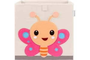 CLCROBD Foldable Animal Cube Storage Bins Fabric Toy Box/Chest/Organizer for Kids Nursery, 13 inch (Butterfly)