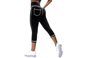 VOOVEEYA Curvy Womens Leggings, High Waisted Yoga Pants with Back Pockets, Tummy Control - Buttery Soft - Stretchy