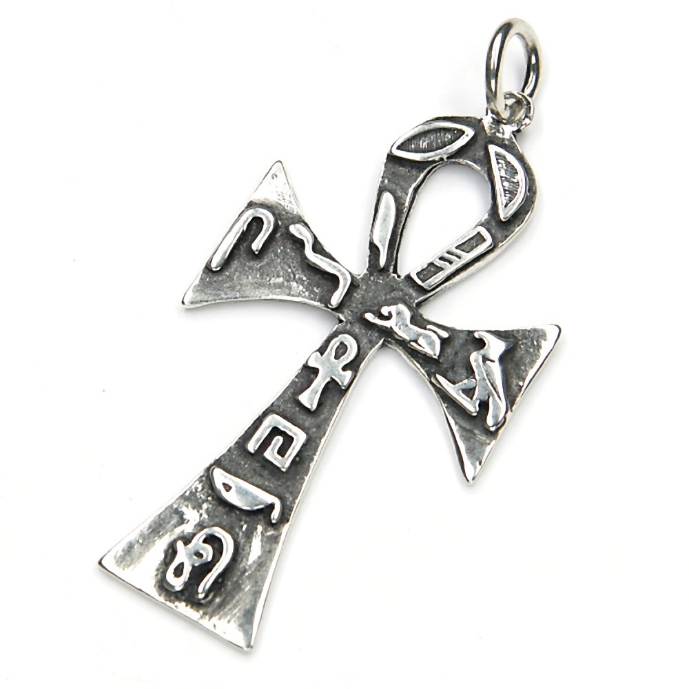 NKlaus 4,9cm necklace pendant Ankh Anch silver 925 hieroglyphics Celtic cross of life 7439