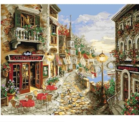 WFYY DIY Malen Nach Zahlen Erwachsene Wandkunst Bild Hängebrücke Farbige Luftballonund Weibliche Für Kinder Erwachsene Ölgemä