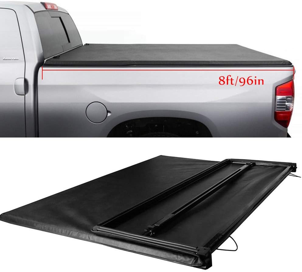 For 2007 2013 Toyota Tundra 8ft 96in Bed Tri Fold Tonneau Cover Car Truck Exterior Parts Auto Parts And Vehicles